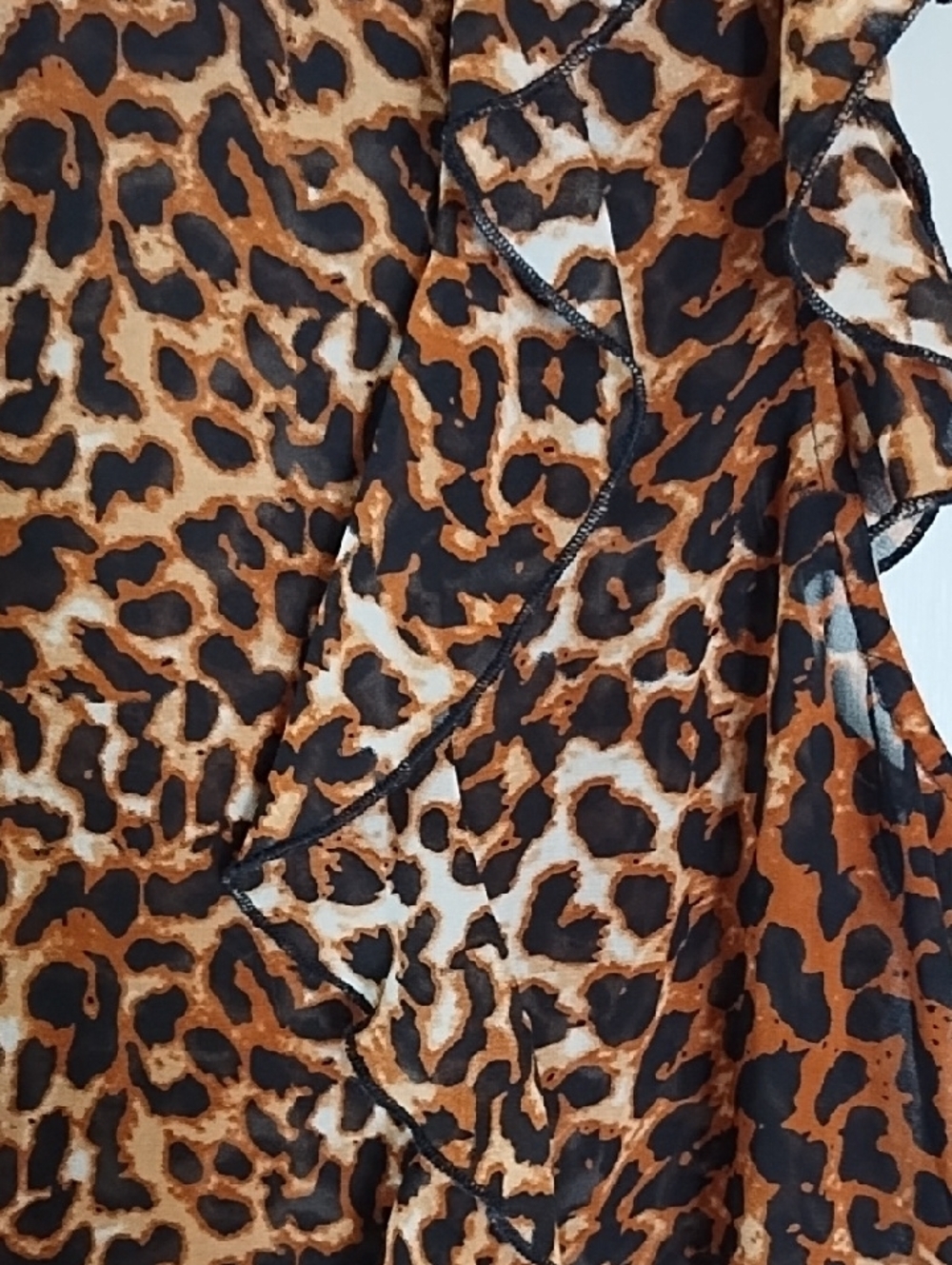 JustFab Leopard Print Top in Brown and Black - Picture 2 of 6